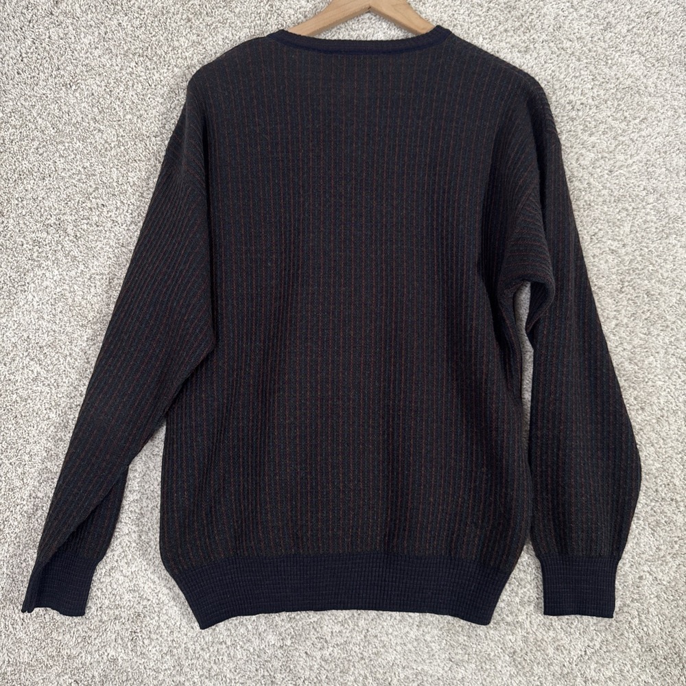 VINTAGE Florence Tricot Sweater M Knit Long Sleeve Purple Red Green‎ Button Wool